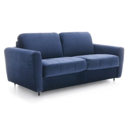 Sofa GOLIAT ze stelażem włoskim 212x101 cm granatowa, nóżki metalowe czarne