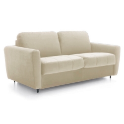 Sofa GOLIAT ze stelażem włoskim 212x101 cm kremowa, nóżki metalowe czarne