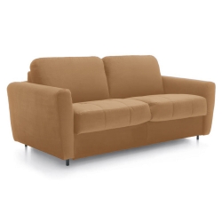 Sofa GOLIAT ze stelażem włoskim 212x101 cm brązowa, nóżki metalowe czarne