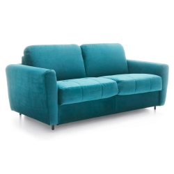 Sofa GOLIAT ze stelażem włoskim 192x101 cm błękitna, nóżki metalowe czarne