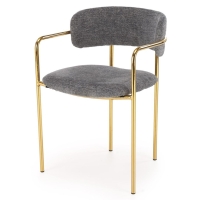 Krzesło tapicerowane HELIO na złotych metalowych nogach popiel tył skos.jpg