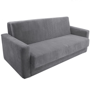 Sofa sztruksowa czteroosobowa z funkcją spania AMERICANO 192x100 cm jasny popiel 