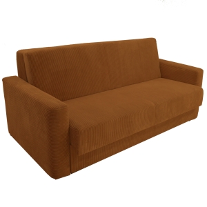 Sofa sztruksowa czteroosobowa z funkcją spania AMERICANO 192x100 cm miodowa