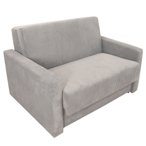 Sofa sztruksowa jednoosobowa z funkcją spania AMERICANO 128x103 cm amerykanka biała