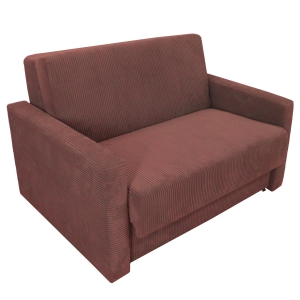 Sofa sztruksowa jednoosobowa z funkcją spania AMERICANO 128x103 cm amerykanka czerwona