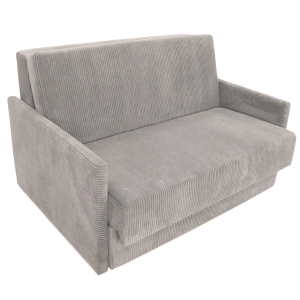 Sofa sztruksowa dwuosobowa z funkcją spania AMERICANO 136x103 cm amerykanka biała