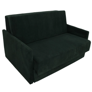 Sofa sztruksowa dwuosobowa z funkcją spania AMERICANO 136x103 cm amerykanka zielona