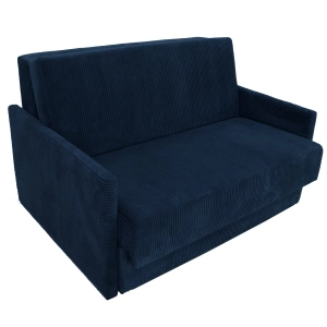Sofa sztruksowa dwuosobowa z funkcją spania AMERICANO 136x103 cm amerykanka granatowa
