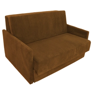 Sofa sztruksowa dwuosobowa z funkcją spania AMERICANO 136x103 cm amerykanka miodowa