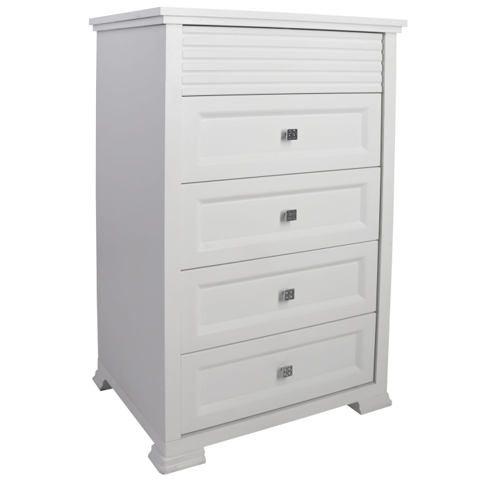 Komoda Emperio pięcioszufladowa 5S pięć szuflad biała skos klasyczne meble prezydenckie.jpg