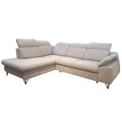 Narożnik z funkcją spania ROBSON beżowy lewy 285x210 cm