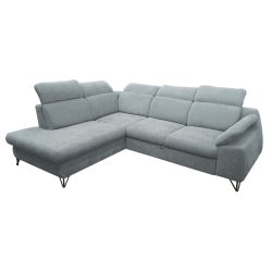 Narożnik z funkcją spania ROBSON niebieski lewy 285x210 cm