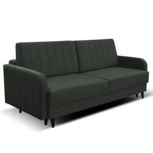 Kanapa REBBEL pikowane pasy z funkcją spania, szara 220x100 cm