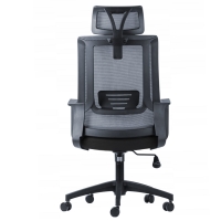 czarny szary popiel siatka obrotowy na kółkach fotel SELENOR biurowy tył.jpg