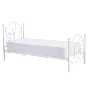 Łóżko młodzieżowe metalowe HOLLY białe ze stelażem 120x200 cm