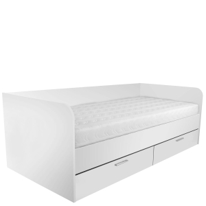 Łóżko młodzieżowe z szufladami tapczan z dnem/stelażem Esperanza 90x200cm białe