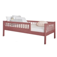 Łóżko dziecięce młodzieżowe MUFLON akryl róż z szufladami na pościel wejście z lewej strony.jpg