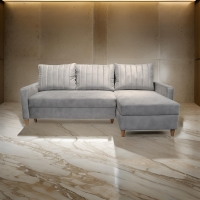 Narożnik z funkcją spania KARMELO z pikowanymi poduchami szara SALLY14 prawy_1722598907598.jpeg