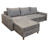 Narożnik z funkcją spania KARMELO z pikowanymi poduchami szara SALLY14 lewy skos.jpg