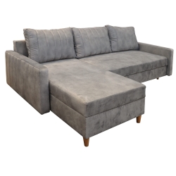 Narożnik z funkcją spania KARIM szary 225x145 cm