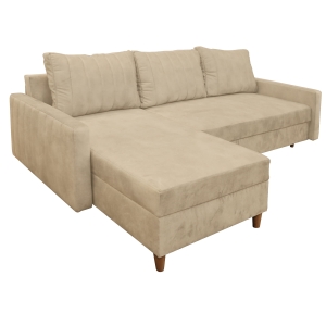 Narożnik z funkcją spania KARIM kremowy 225x145 cm