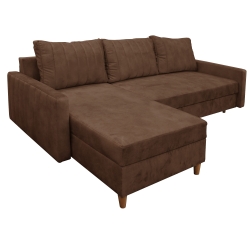 Narożnik z funkcją spania KARIM 225x145 cm brązowy