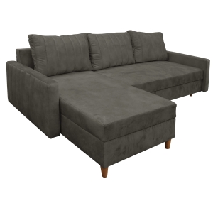 Narożnik z funkcją spania KARIM 225x145 cm ciemnoszary / grafitowy