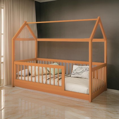 Łóżko dziecięce z barierkami domek MADAGASCAR 2 ze stelażem olcha_1723215757609.jpeg