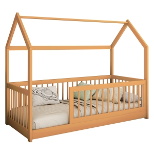 Łóżko młodzieżowe domek MADAGASKAR 2 186x87 cm z barierkami buk