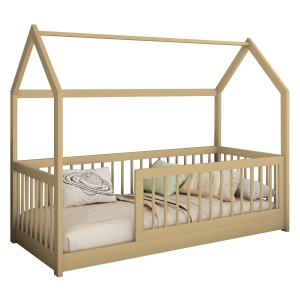 Łóżko młodzieżowe domek MADAGASKAR 2 186x87 cm z barierkami cappuccino
