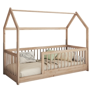 Łóżko młodzieżowe domek MADAGASKAR 2 186x87 cm z barierkami sosna