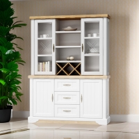 Witryna, kredens OLMO002 w angielskim stylu biały dąb naturalny aranżacja.jpg