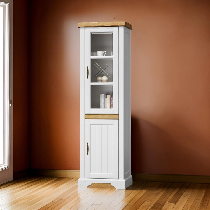 Witryna OLMO04 w prowansalkim rustykalnym stylu biały dąb naturalny po aranz_1723819083294.jpeg