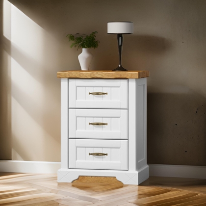 Komoda 3S OLMO06 w prowansalkim rustykalnym stylu biały dąb naturalny_1723819900010.jpeg