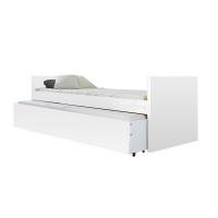 Łóżko modułowe HAVEN +1 białe, dodatkowe łóżko białe otwarte.jpg