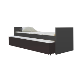 Łóżko dwuosobowe młodzieżowe HAVEN +1 z dwoma stelażami 95x213 cm antracyt