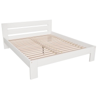 Drewniane łóżko białe HOXO 160 cm ze stelażem.jpg