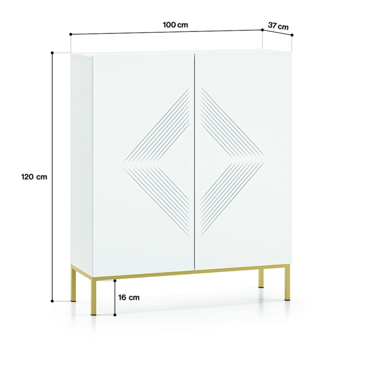 Komoda wysoka 2D MALACO 01 złota podstawa front aranżacja wymiar.jpg