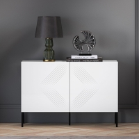 Komoda 2D MALACO biała nóżki czarne front aranżacja z przodu.jpg