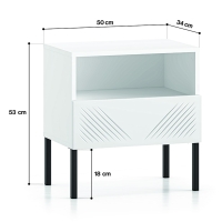Szafka nocna MALACO frezowana szufladanogi czarne wymiar.jpg