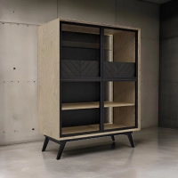 Barek, gablota, witryna dwudrziowa ORRIZZO z podświetleniem LED na czarnych nóżkach_1726905122927.jpeg