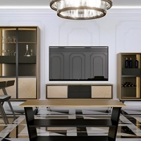 Szafka RTV  z szufladami dwudrzwiowa ORRIZZO na czarnych nóżkach aranż.jpg