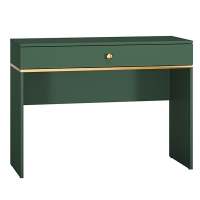 Toaletka, konsoletka MONTEVERDE z szufladą zielona nogi złote main.jpg