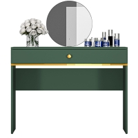Toaletka, konsoletka MONTEVERDE z szufladą zielona nogi złote front.jpg