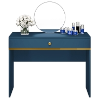 Toaletka, konsoletka MONTEVERDE z szufladą niebieska nogi złote front.jpg