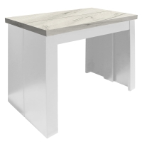 Stół, konsola rozkładana 50-250 cm blat dąb craft biały złoty nogi białe złożona konsolka skos.jpg