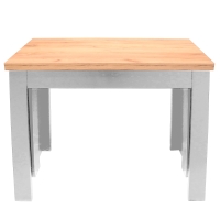 Stół, konsola rozkładana 50-250 cm blat dąb craft złoty nogi białe złożona konsolka front.jpg