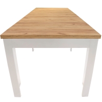 Stół, konsola rozkładana 50-250 cm blat dąb craft złoty nogi białe złożona konsolka rozłożony front.jpg