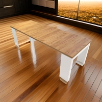 Stół, konsola rozkładana 50-250 cm blat dąb craft złoty nogi białe złożona konsolka rozłożony skos_1728130400899.jpeg