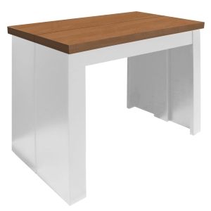 Stół rozkładany, konsolka KORDIAN 52-252x90 cm blat olcha, nogi białe